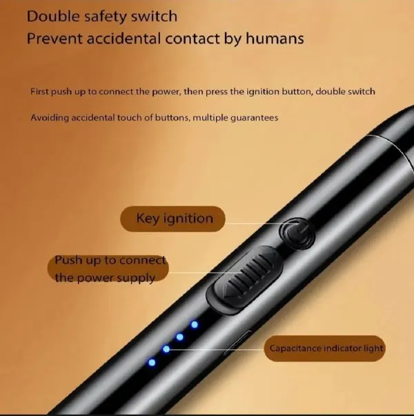 360° USB Rechargeable Plasma Arc Lighter – Flexible Rotating Elbow, Windproof & Flameless with Safety Lock | For Candles, BBQ, Fireplaces & Stoves (Random Color) - Image 3