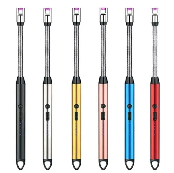 360° USB Rechargeable Plasma Arc Lighter – Flexible Rotating Elbow, Windproof & Flameless with Safety Lock | For Candles, BBQ, Fireplaces & Stoves (Random Color) - Image 5