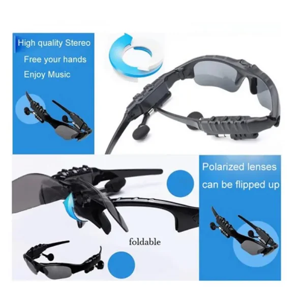 Bluetooth Smart Sunglasses with Built-in Headphones | Polarized Lenses, Hands-Free Calling & Music - Image 4