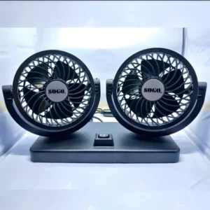 Car Fan Dual Head 4-Inch – 360 Rotating Cooling Fan