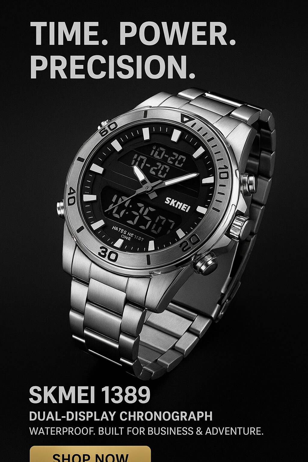 SKMEI 1389 Men's Dual-Display Chronograph Watch - Image 2