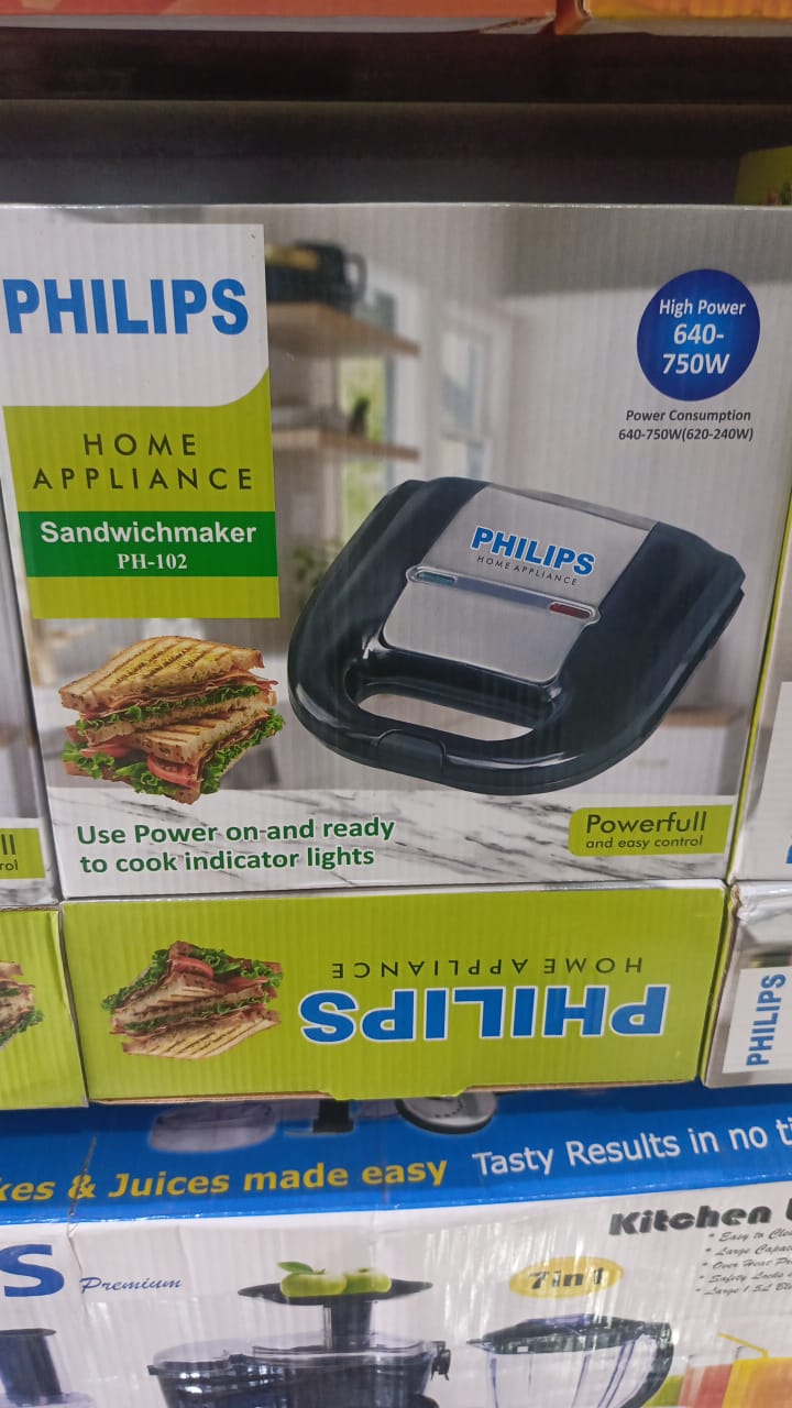 Philips Portable 2-Slice Sandwich Maker – 750W Non-Stick Toaster with Triangle Plates & Heat Indicator (Black, Compact Design) - Image 2