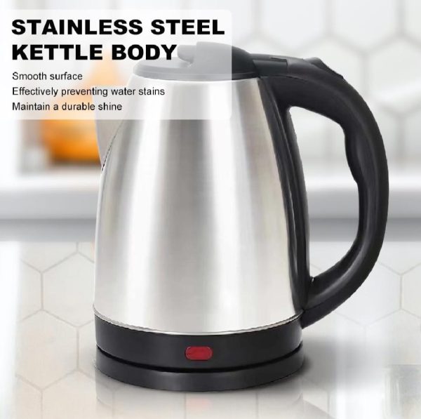Premium Stainless Steel Electric Kettle – 1500W Fast Boil, 2L Capacity, Automatic Shut-Off, 360° Cordless Base | Essential Kitchen Appliance