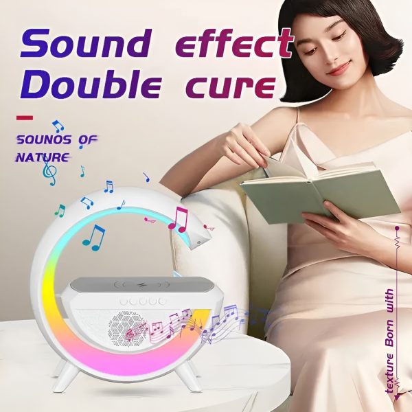 G-Shaped RGB Table Lamp with Bluetooth Speaker, FM Radio & 15W Fast Wireless Charger – BT2301 - Image 8