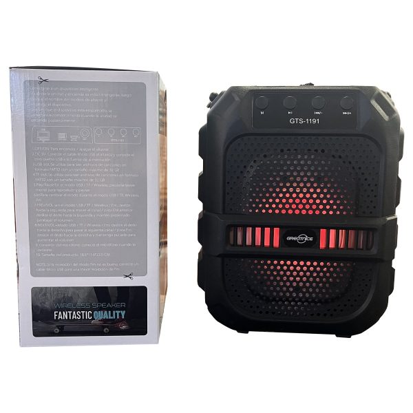 GTS-1191 | 10W Wireless Bluetooth Speaker with 6.5″ Subwoofer, FM Radio & Multi-Input Support - Image 4