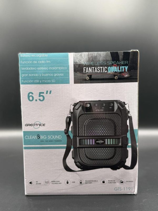 GTS-1191 | 10W Wireless Bluetooth Speaker with 6.5″ Subwoofer, FM Radio & Multi-Input Support - Image 7