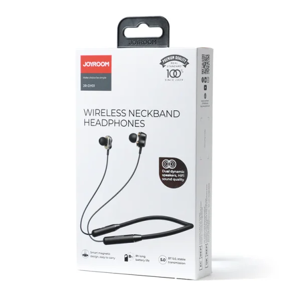 Joyroom JR-DY01 Magnetic Neckband Sports Bluetooth Headphones | Dual Dynamic Speakers, Hi-Fi Sound, 8H Battery (Random Colors) - Image 2