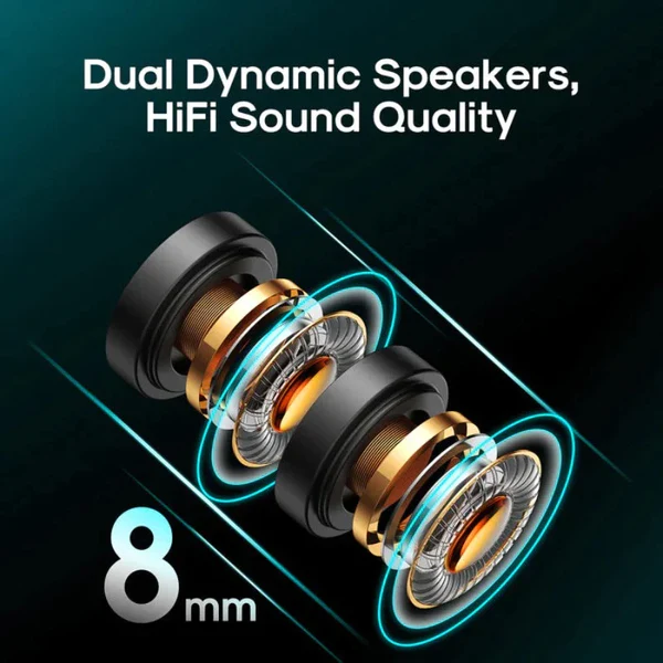 Joyroom JR-DY01 Magnetic Neckband Sports Bluetooth Headphones | Dual Dynamic Speakers, Hi-Fi Sound, 8H Battery (Random Colors) - Image 4