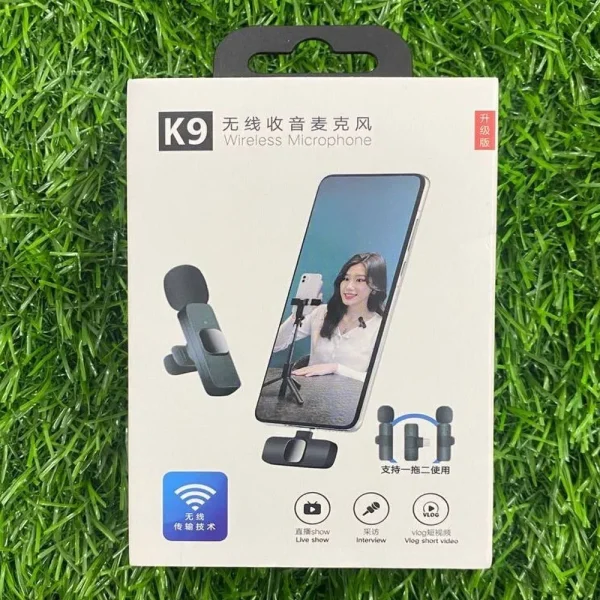 K9 Dual Wireless Lavalier Microphone Branded - Image 2