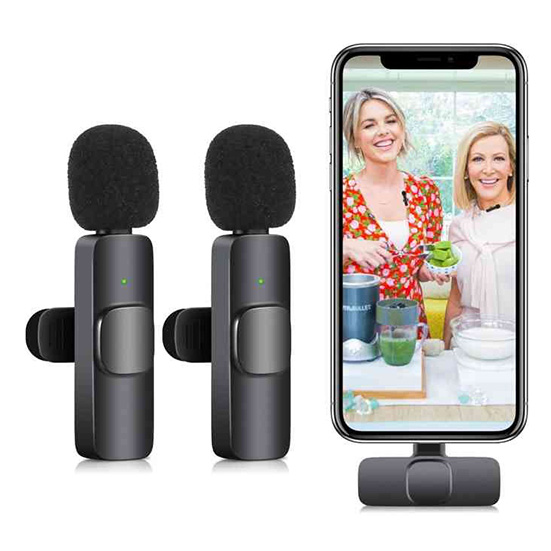 K9 Dual Wireless Lavalier Microphone Branded - Image 4
