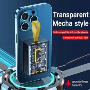 Mini Transparent 10,000 mAh Portable Power Bank