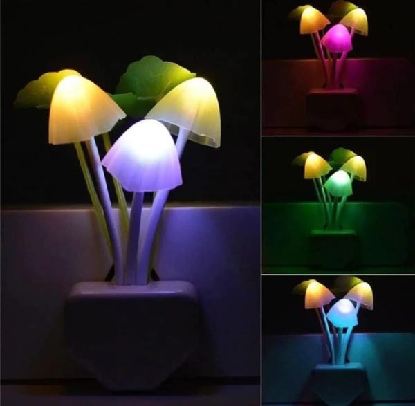 Mushroom Night Light with Dusk-to-Dawn Sensor | LED Flower Lamp for Bedroom, Baby Room & Kids - Image 2