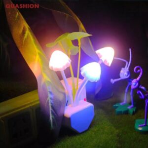 Mushroom Night Light with Dusk-to-Dawn Sensor | LED Flower Lamp for Bedroom, Baby Room & Kids