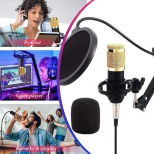 Podcast Mic Set with Live Sound Card – Pro USB Condenser Mic, 12 Audio Effects