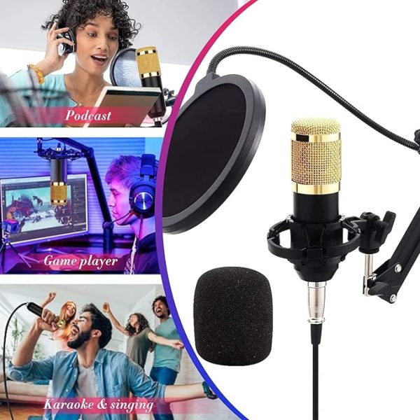 Podcast Mic Set with Live Sound Card – Pro USB Condenser Mic, 12 Audio Effects