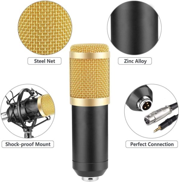 Professional USB Condenser Microphone Kit – Podcast, Karaoke, Gaming & YouTube Recording Mic Set with Adjustable Stand & Noise Reduction - Image 2