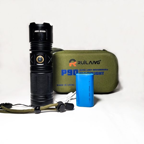 Ruilang P90 Ultra Bright Rechargeable LED Flashlight | Zoom Torch, Multiple Modes & Type-C Fast Charging - Image 2