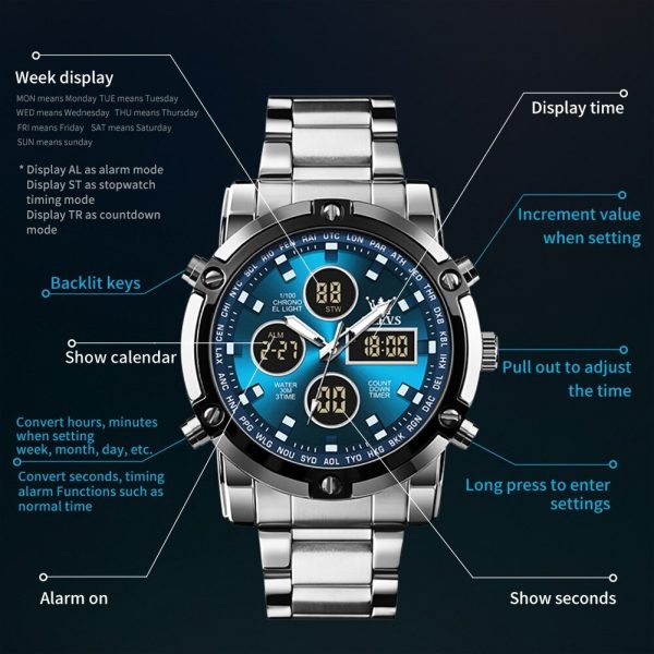 SKMEI 1389 Men's Dual-Display Chronograph Watch - Image 12