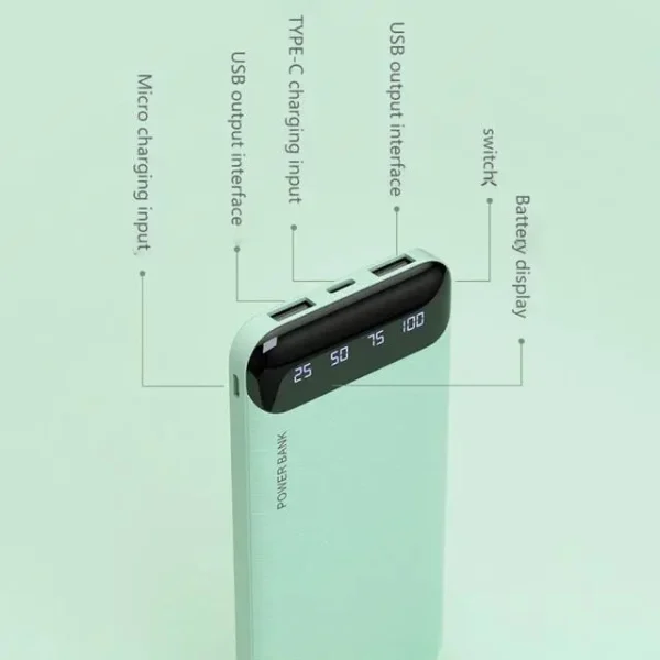 Portable 20,000mAh Power Bank – Fast Charging • LED Display • Dual USB Outputs • Compact Design - Image 5